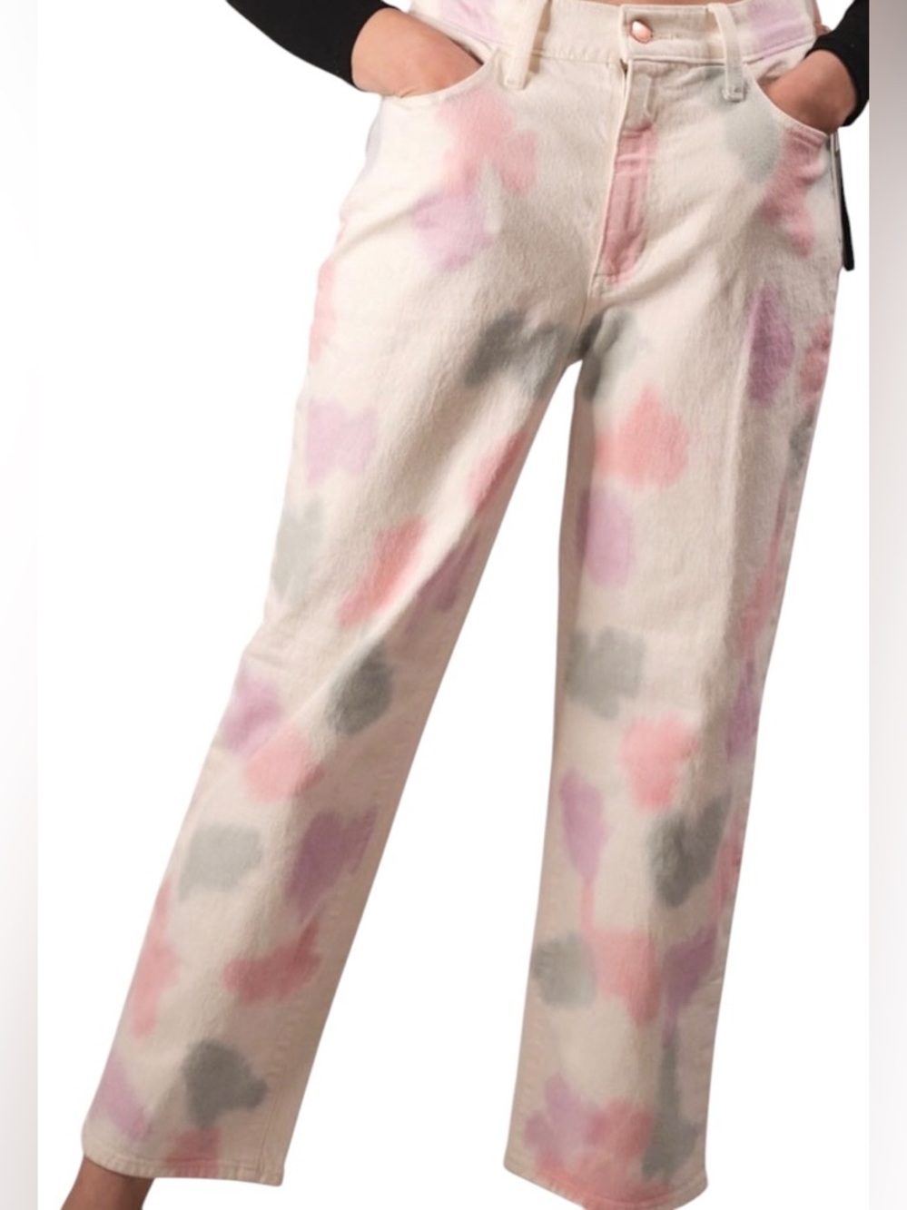 NWT Universal Thread Vintage Straight Tie Dye Jeans Pastel High Rise Size 25